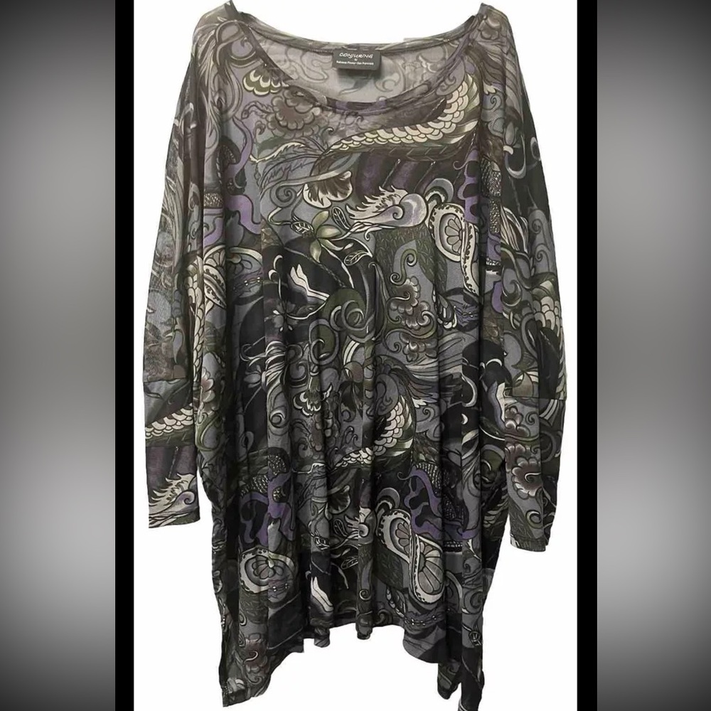 CONJURING by Rebecca Floater Art To Wear Lagenlook Tunic B84 Plus Size